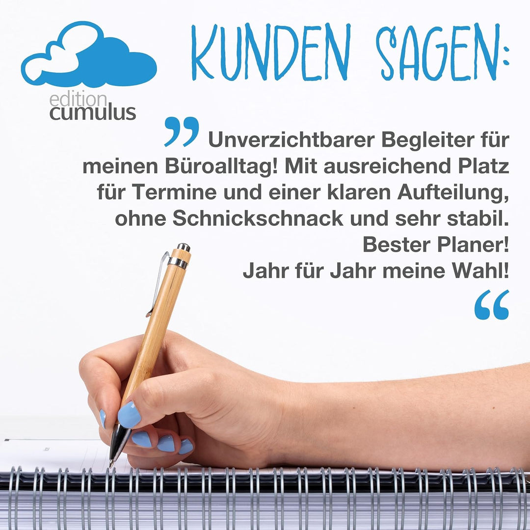 edition cumulus Kalender 2026/2027 DIN A4 – Dicker Tageskalender - MOOSGRÜN - August 2026–August 202