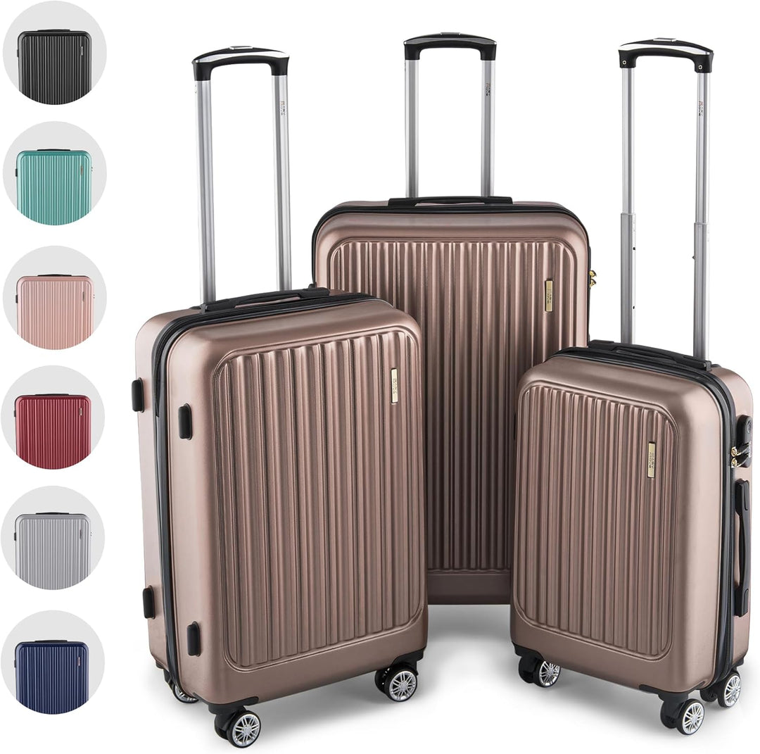 Easy Move ABS Hartschalenkoffer [ERGONOMISCH & SICHER] - Grosser Trolley Koffer mit 360° Rädern, Zah