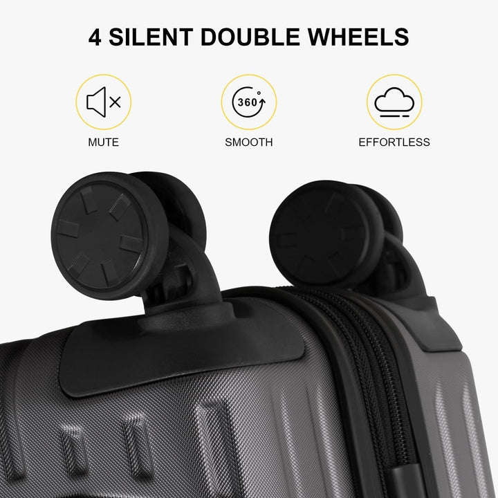 LEVEL8 Koffer Trolleys Hartschalen Leicht ABS+ PC Handgepäck Hartschalen-Koffer Trolley Rollkoffer R