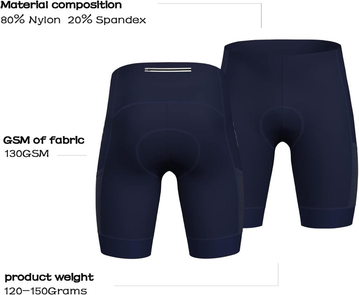 Lo.gas Radhose Herren Kurz Gepolstert 4D Fahrradhose Herren Kurz Gepolstert Schnelltrockende Elastis