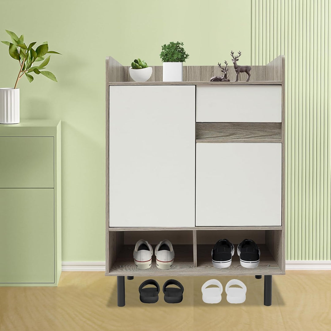 Schuhschrank Mit Türen Freistehender Schuhkommode Schuhkipper Flurschrank Schuhkipepr Aus Holz Mit S