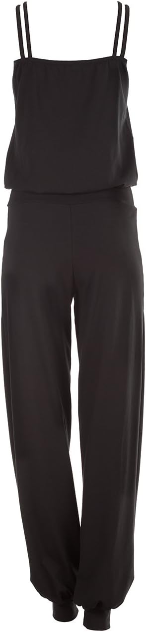 Winshape Damen Jumpsuit WJS1, Fitness Freizeit Sport Yoga Pilates S-LONG Schwarz, S-LONG Schwarz