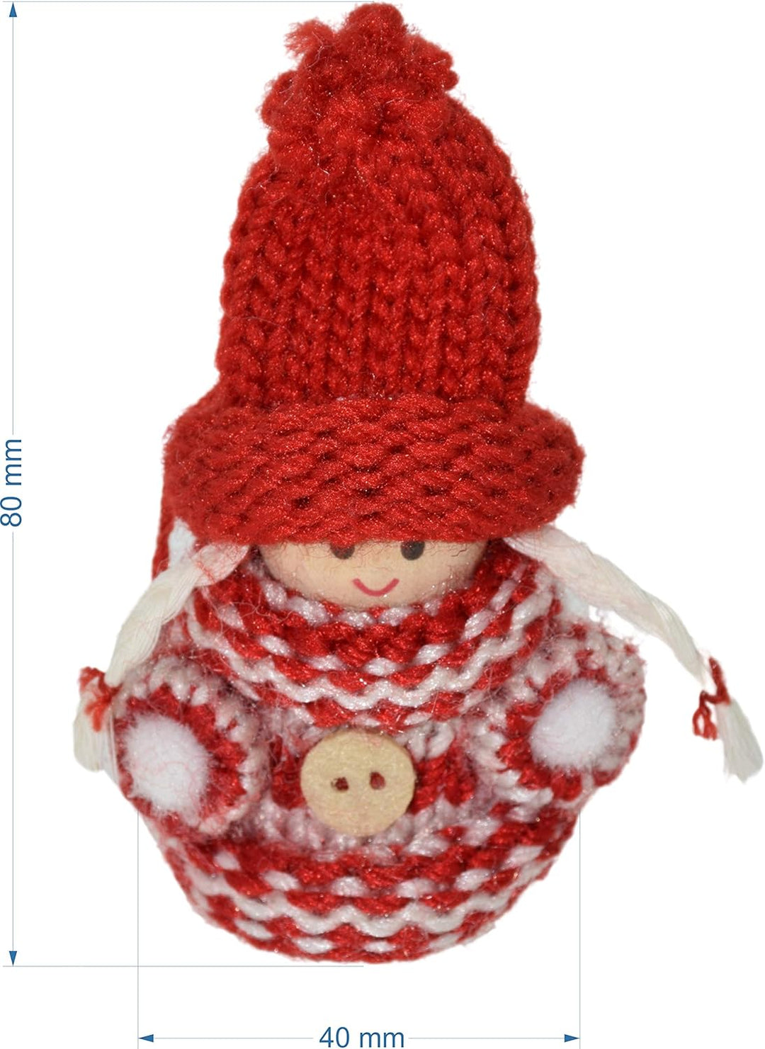 CREOFANT 24 Stück Wichtel Nordic 8cm· Wichtel Dekoanhänger · Weihnachtsdekoration Wichtel · kleine W