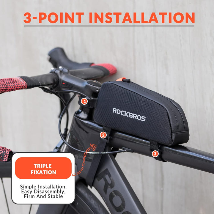 ROCKBROS Rahmentasche Fahrradtasche für Fahrradrahmen Oberrohrtasche ca.1L 22 * 10 * 5,5cm