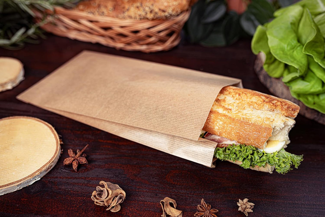 1000 Papiertüten Braun 15 x 29 cm | Papiertüten für Süss | Verpackung | Mittagessen | Sandwich | Geb