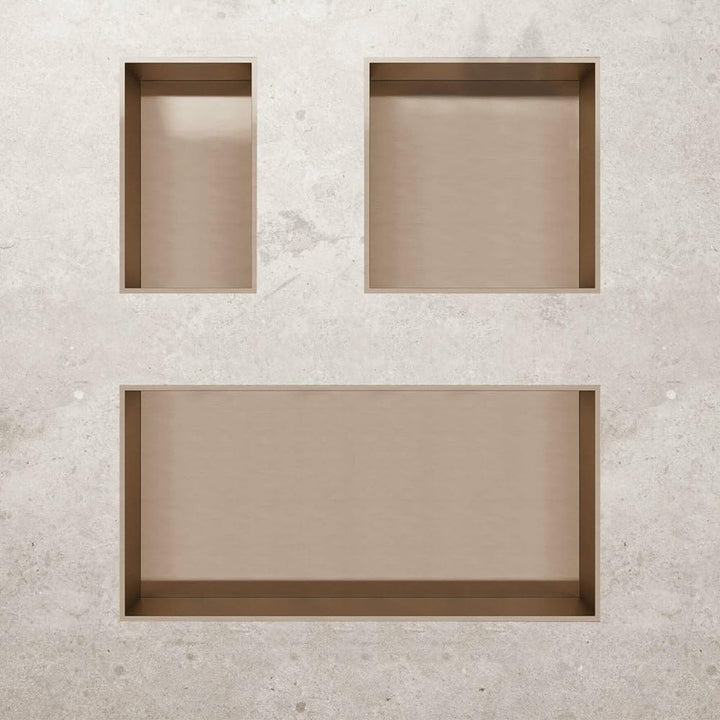 ALONI Wandnische Edelstahl Kupfer gebürstet rostfrei 30,5x30,5x10 cm - Einbau-Duschnische Badezimmer