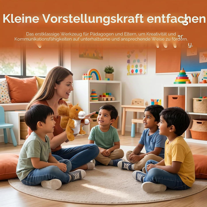 2026 Tierhandpuppen für Kinder,Kleinkind enthält Wolf,Tiger,Löwe,AFFE und bewegliche offene Münder,p