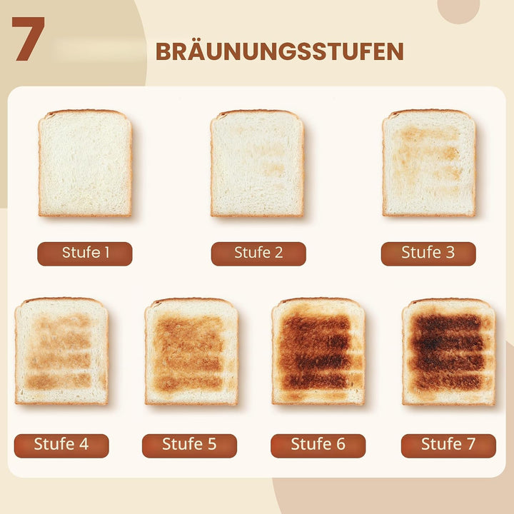 HOMCOM Edelstahl Wasserkocher und Toaster Set 2200 W und 1,7 L, 2-Scheiben-Toaster, 7 Bräunungsstufe