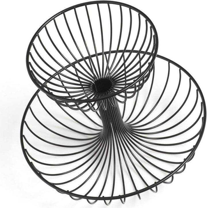 Zeller 27415 Obst-Etagere, 2-lagig, Metall, schwarz, ca. Ø 32 x 25,8 cm, Obstschale, Etagere, Aufbew