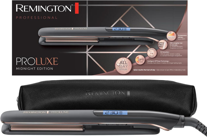 Remington Glätteisen [schmale, 110mm lange Keramikstylingplatten] PROluxe Midnight (OPTIheat Technol