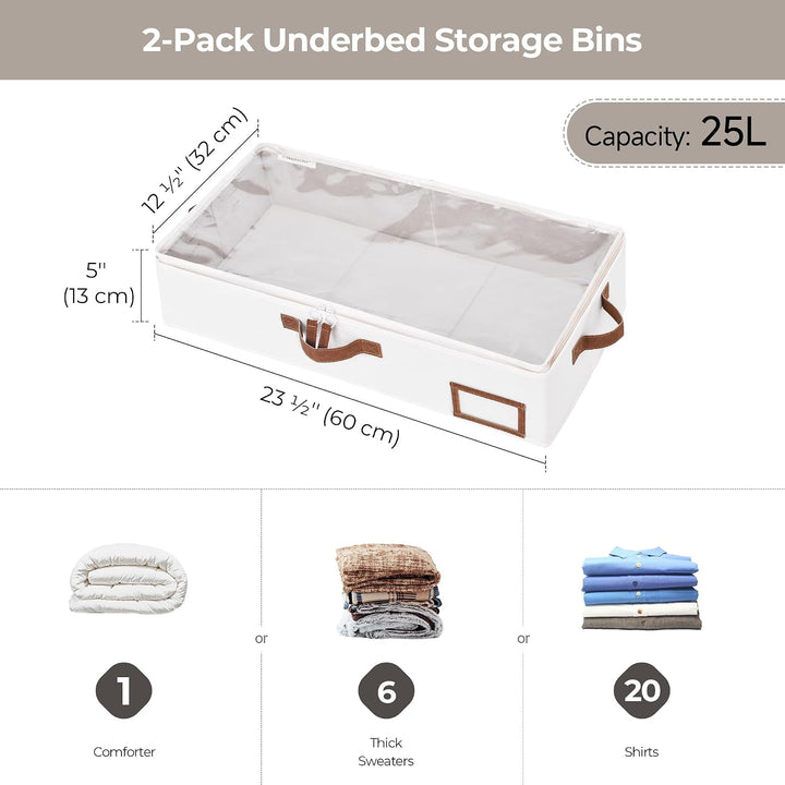 StorageWorks Aufbewahrungsbox unter dem Bett, Hochwertige Bettkasten Aufbewahrung mit Griffen, Unter