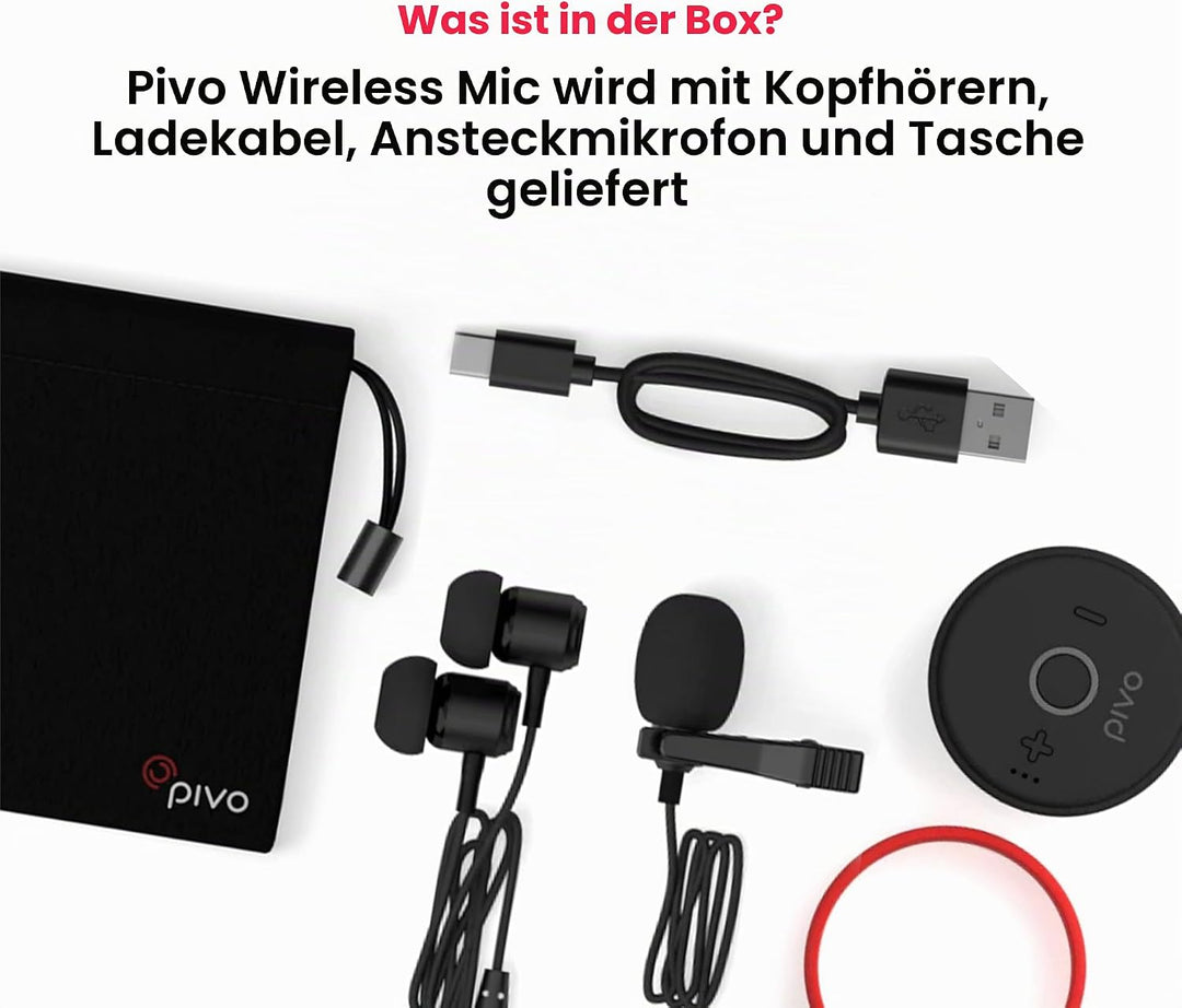 Pivo Bluetooth-Mikrofon – professionelles, ultrafunktionales und kompaktes Bluetooth-Ansteckmikrofon