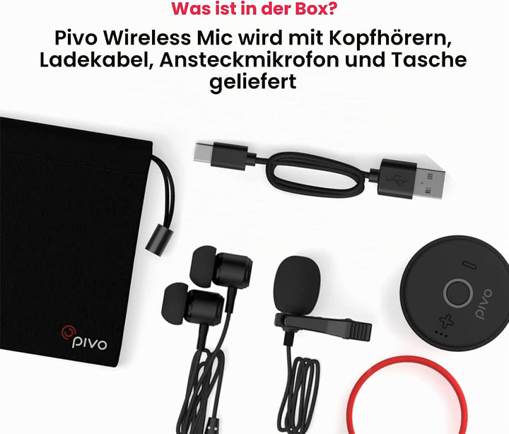 Pivo Bluetooth-Mikrofon – professionelles, ultrafunktionales und kompaktes Bluetooth-Ansteckmikrofon