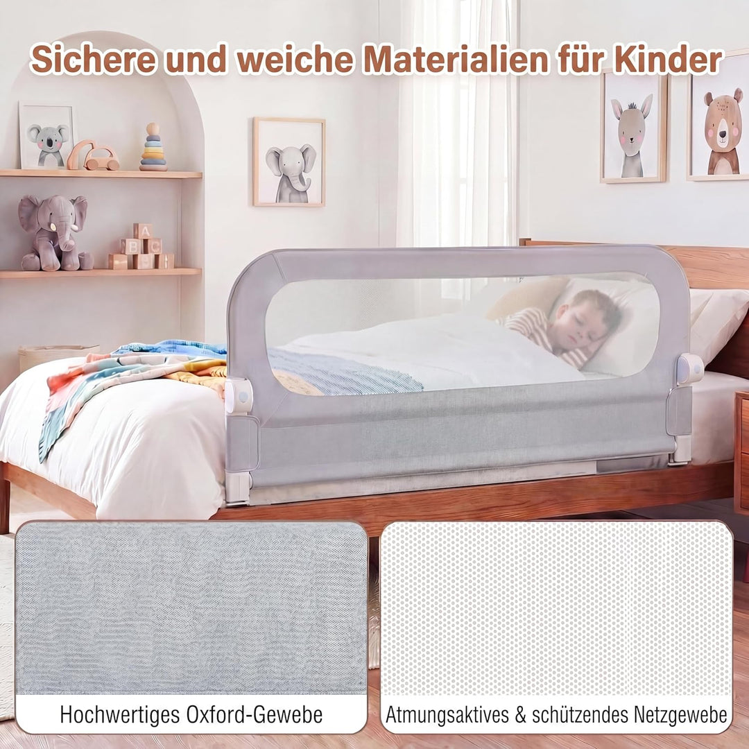 RELAX4LIFE Bettgitter Rausfallschutz, 120 x 60 cm, zusammenklappbares Bettschutzgitter, Kinderbettgi