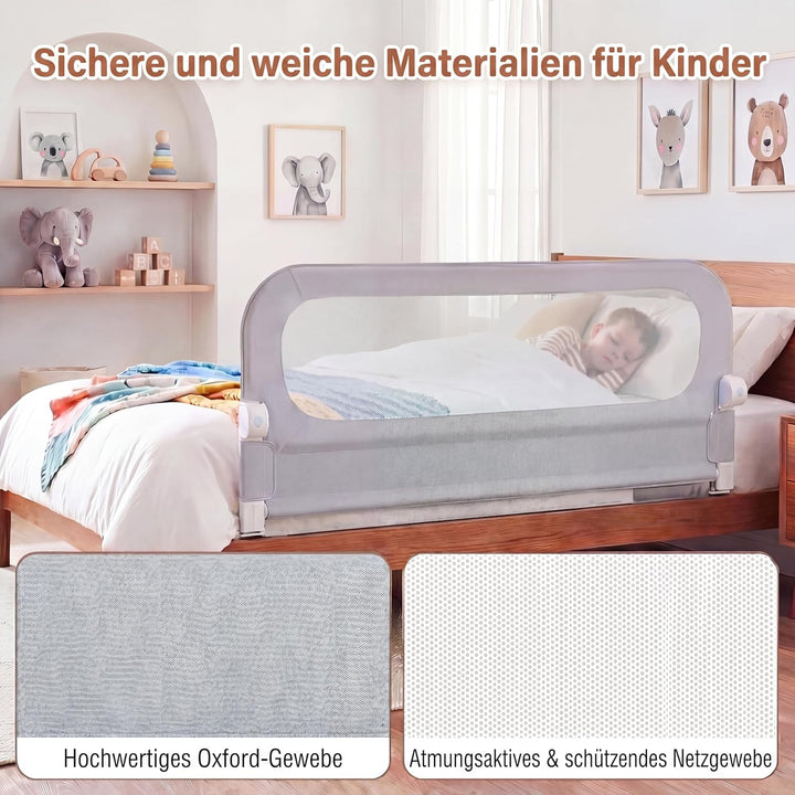 RELAX4LIFE Bettgitter Rausfallschutz, 120 x 60 cm, zusammenklappbares Bettschutzgitter, Kinderbettgi