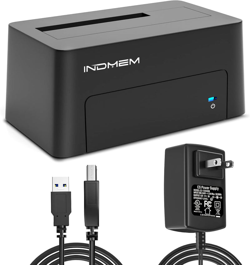 INDMEM SAS to USB 3.0 Adapter, SAS Hard Drive Reader Enclosure Docking Station for 2.5/3.5 inch HDD