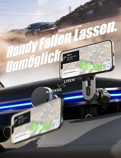 LISEN for 15W MagSafe Autohalterung mit Ladefunktion, Magnet Auto Handyhalter mit Ladefunktion, Kfz