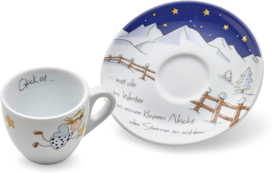 Heaven and Angels Espressotassen Set dickwandig; 4er–Set; Art Collection Design Vier Jahreszeiten; G
