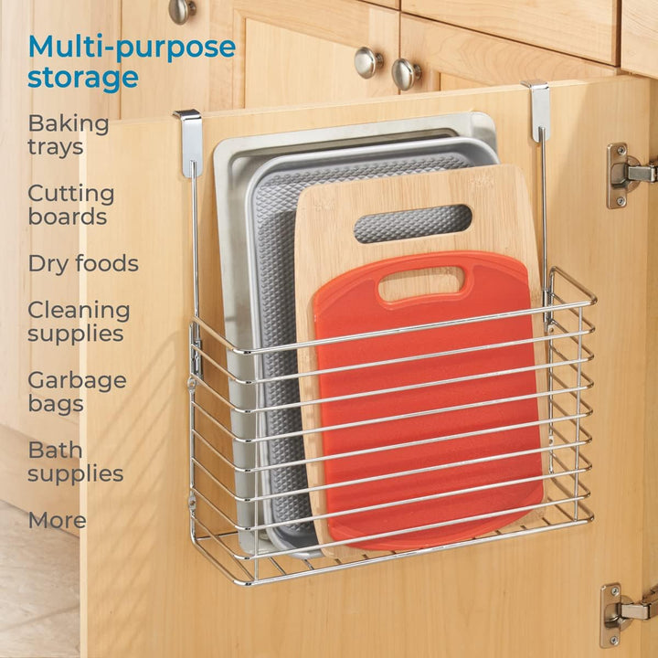 iDesign 48810EU Classico Aufbewahrungskorb zum Hängen über den Küchenschrank für Schneidebretter, Ba