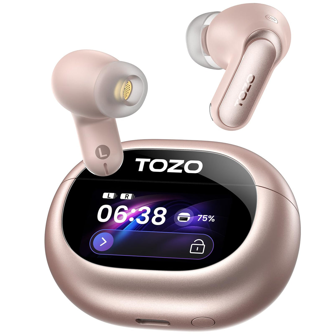 TOZO NC20 Pro Kabellose Bluetooth Kopfhörer mit Smart-Touchscreen, Adaptive Aktive Geräuschunterdrüc