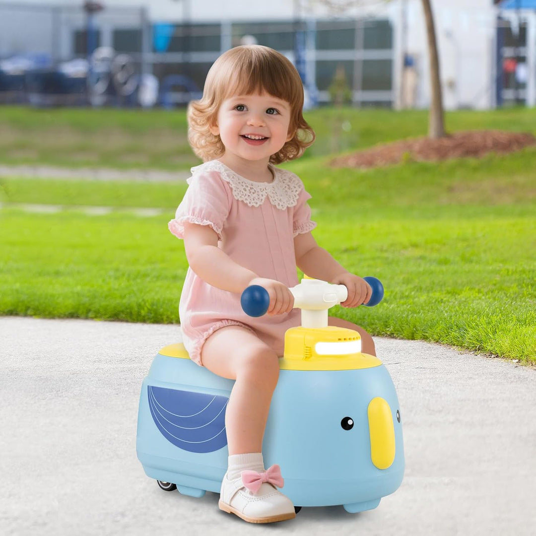 DREAMADE 2-in-1 Rutschauto, Rutschfahrzeug mit abnehmbarem Anhänger & Stauraum unter dem Sitz, mit L