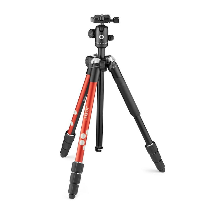 JOBY RangePod, rotes Alu-Reisestativ für Kamera/Smartphone mit Kugelkopf, Smartphone-Klemme und Tasc