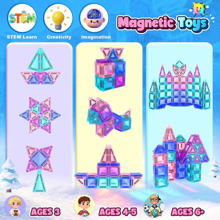 Magnetische Bausteine Magnetbausteine Reisespielzeug mit Metallbox Magnetspielzeuge Magnetsteine S