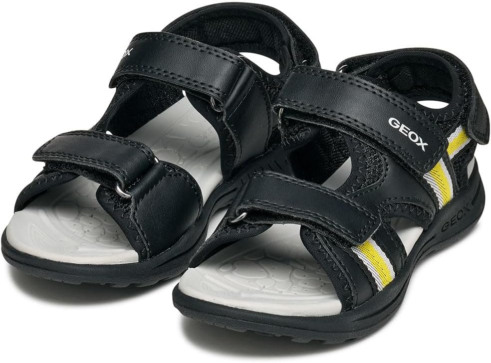 Geox Jungen J Vaniett Boy BSandal 24 EU Black Yellow, 24 EU Black Yellow
