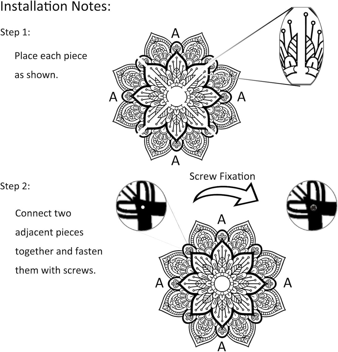 Resama Grosses Metall Rundes Mandala Wanddekor, Einzigartige Lotusblume Wanddekoration für Wohnzimme