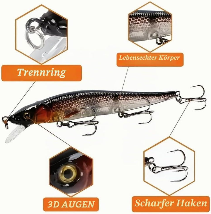 AMZfishing® Messeneuheit 2025 Bite Boss 115 Wobbler 11,5cm/14gr. | Wobbler Hecht | Wobbler Zander |