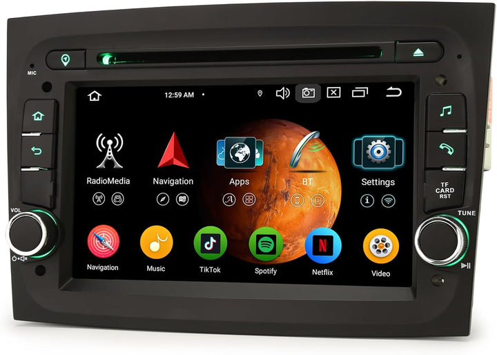 Erisin 7 Zoll 8-Kern 4GB+64GB Android 14 Autoradio Bluetooth mit GPS Navi für FIAT Doblo 2015-2022 U