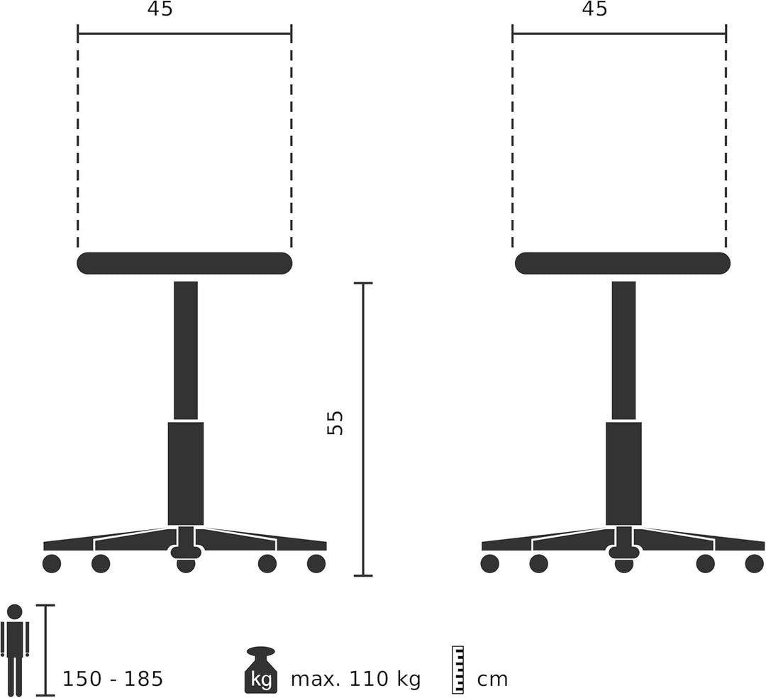 Topstar Sitness 5, Fitnesshocker mit Gymnastikball, Sitzalternative, blau, Blau