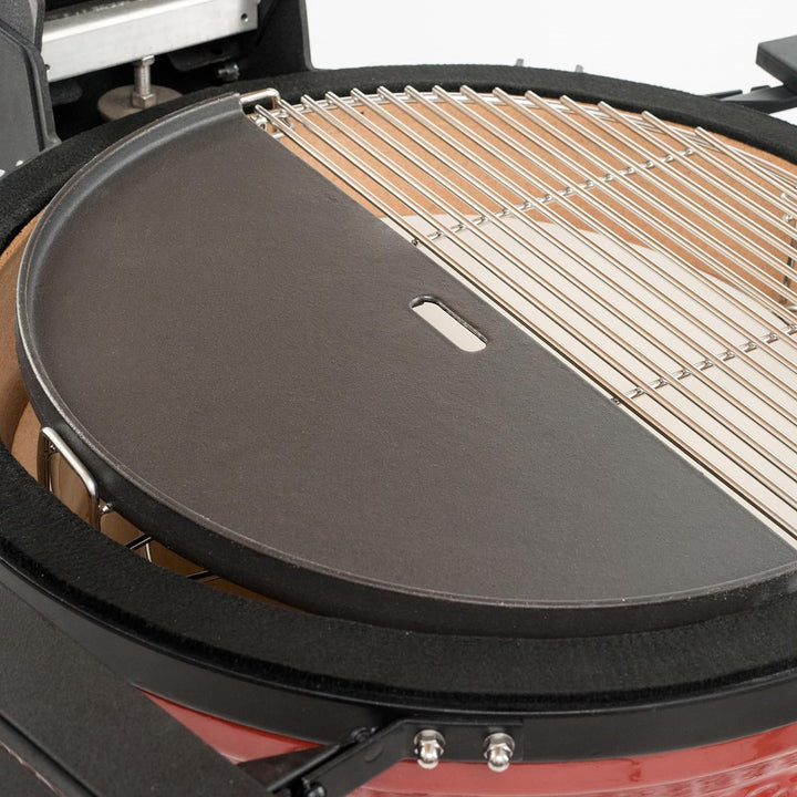 KamadoJoe ® - Zweiseitig verwendbare Gusseiserne Grillplatte (halbrund) - Big Joe, Zweiseitig verwen