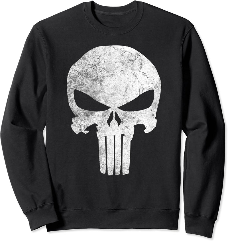 Marvel Comics Punisher Skull Symbol Distressed Sweatshirt