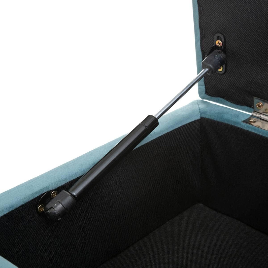 Blaue Truhenbank - gesteppter Samt - Blau - Atmosphera créateur d'intérieur cm Blau, cm Blau