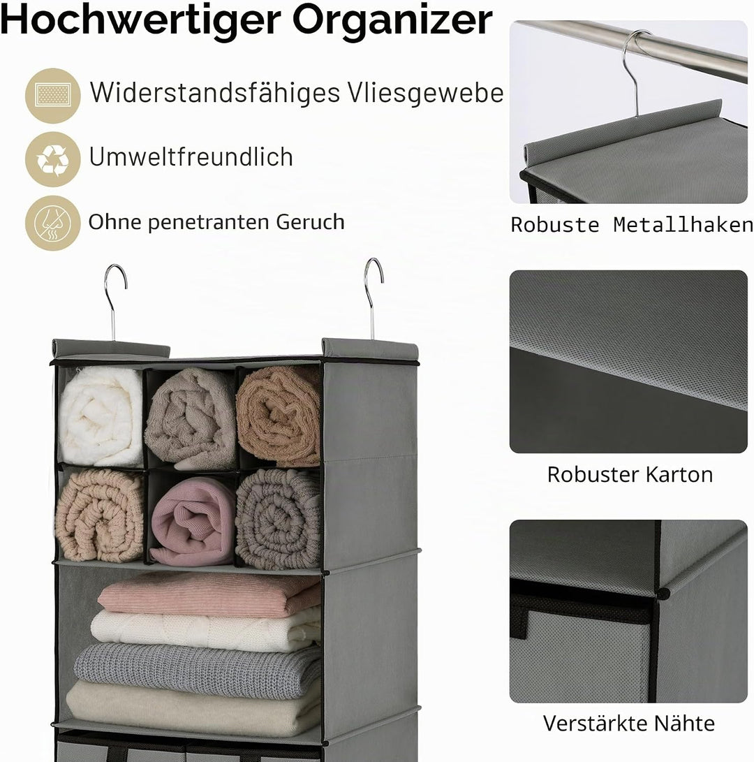 GRANNY SAYS Hängender Schrank Organizer mit Schubladen, 4 Regalteiler, Hängender Schrank-Organizer,