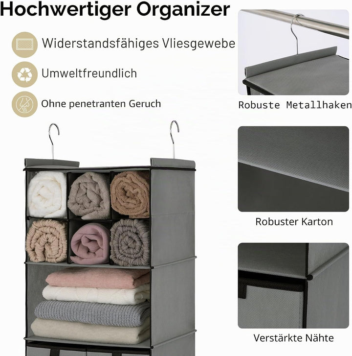 GRANNY SAYS Hängender Schrank Organizer mit Schubladen, 4 Regalteiler, Hängender Schrank-Organizer,