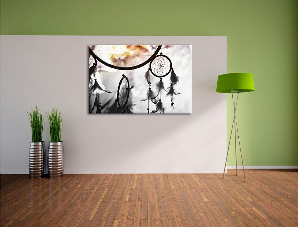 Pixxprint Traumfänger bei Sonnenuntergang als Leinwandbild/Grösse: 100x70 cm/Wandbild/Kunstdruck/fer