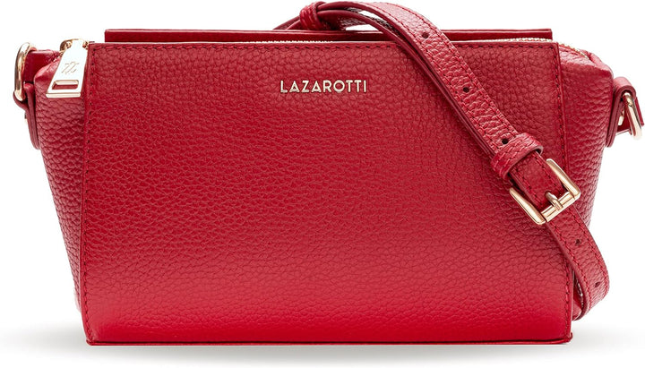Lazarotti Bologna Leder Umhängetasche Damen | verstellbarer Schultergurt | mittelgrosse Crossbody Ba