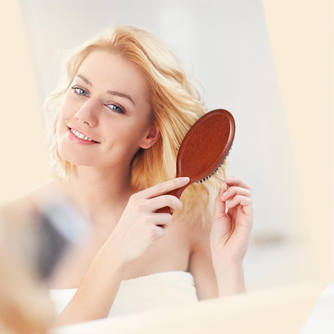 BESTOOL Haarbürste, 100% Wildschweinborsten Bürste für Damen, Herren, Kinder, Naturborsten Haarbürst