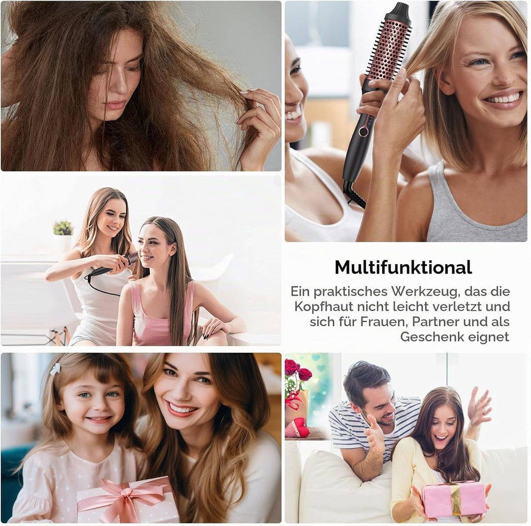 Thermal Brush Keratin Warmluftbürste Heat Brush 38Mm, Thermobürste Rundbürste, Hot Brush 120-200℃, D