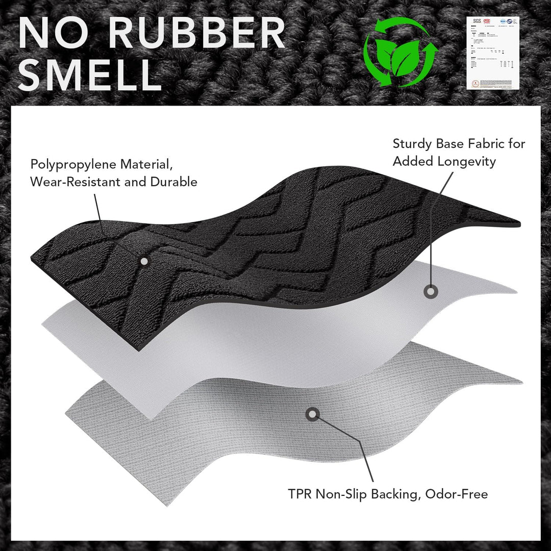 Biscpro Fussmatte Schmutzfangmatte 90x150cm Innen und Aussen, Waschbar Fussmatte, Wasserdicht Türmat