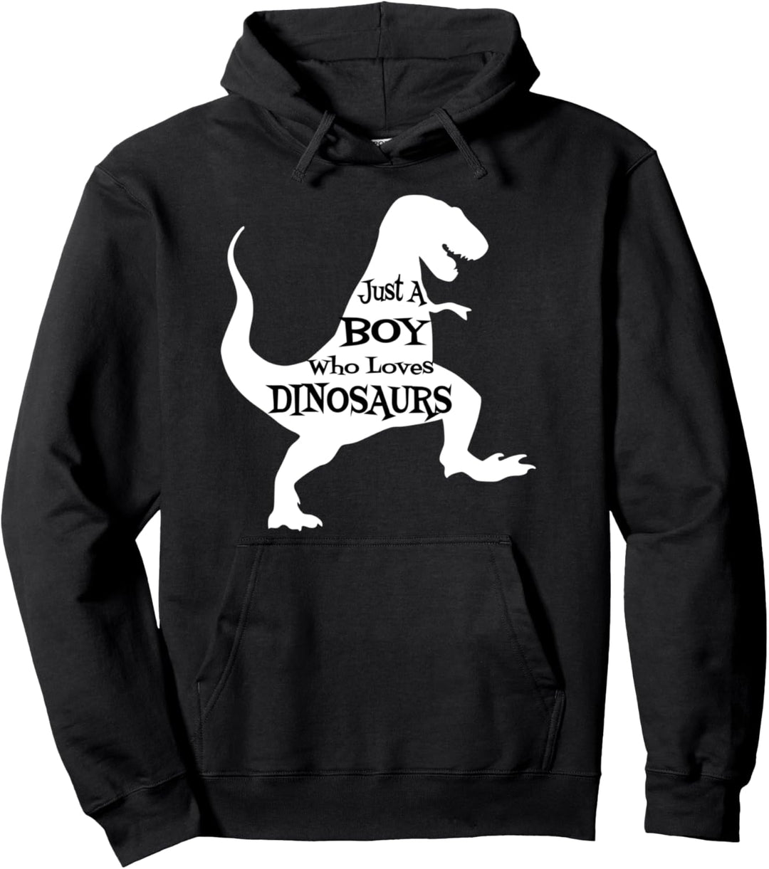 Just A Boy Who Loves Dinosaurs - Boys Dinosaur Pullover Hoodie