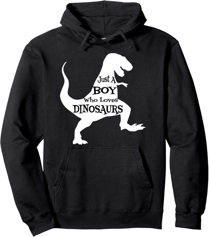 Just A Boy Who Loves Dinosaurs - Boys Dinosaur Pullover Hoodie