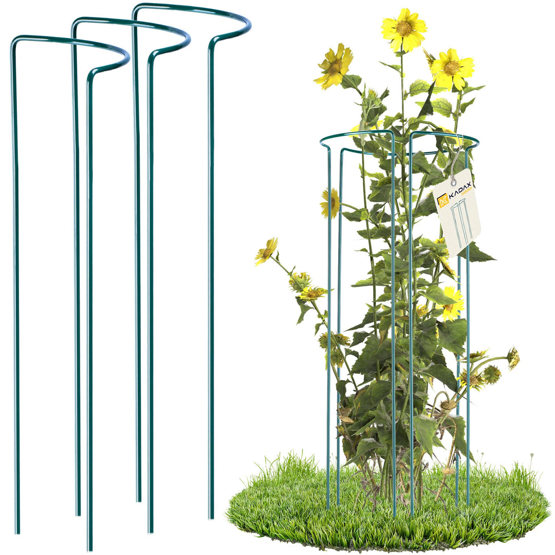 KADAX Pflanzenhalter, 3 Stück, Pflanzenstütze aus Stahl, halbrunde Rankhilfe für Pflanzen, Garten, w