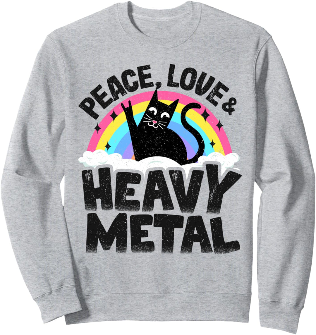 Peace Love & Heavy Metal Katzen-Kinder-Punk-Band, Metall Sweatshirt