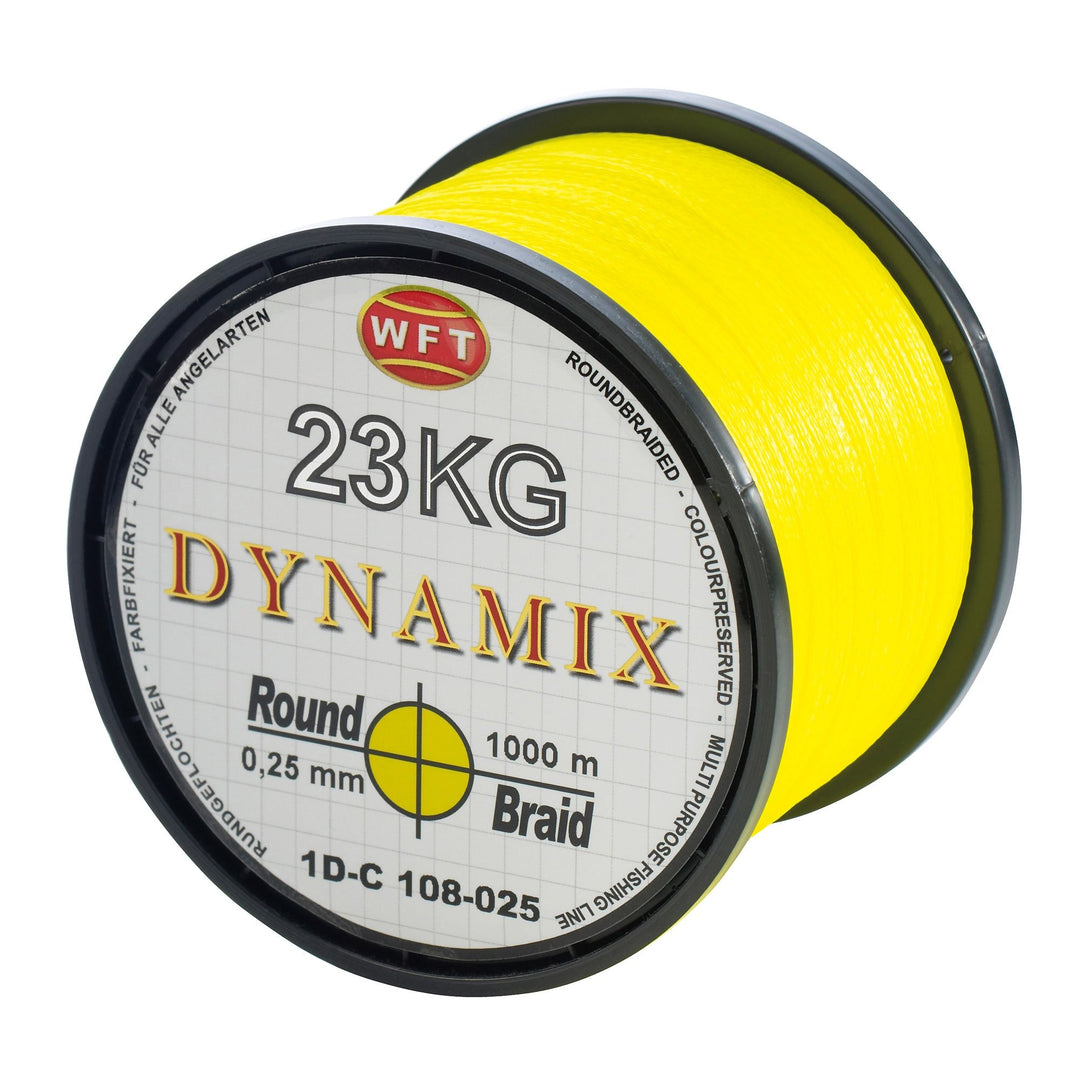 WFT Round Dynamix 1000m geflochtene Angelschnur Gelb 0.16mm, Gelb 0.16mm