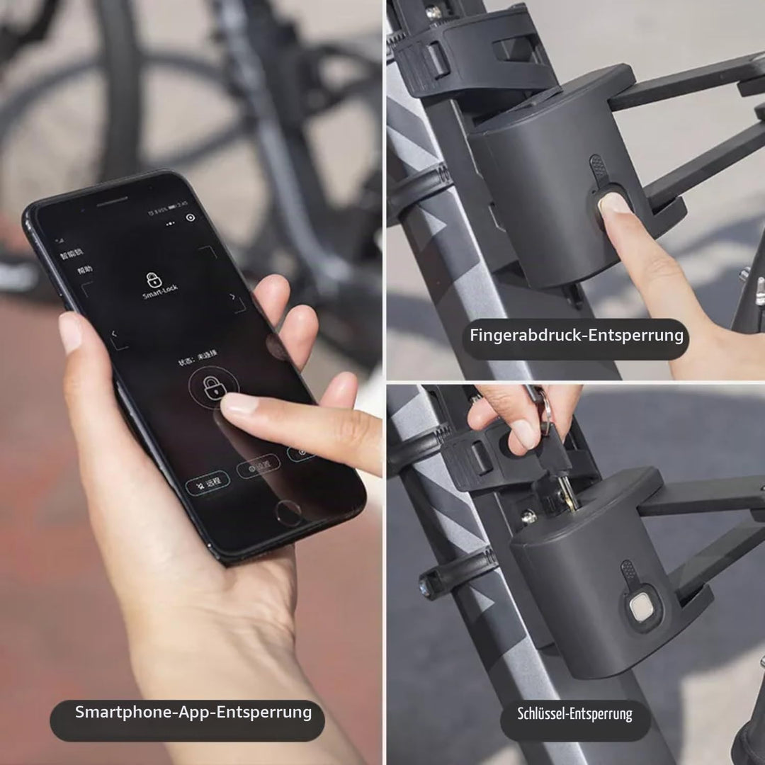Fahrradschloss Fingerabdruck, Faltschloss Fahrrad, Elektronisches Kabelschloss, Smartes Klappbares F