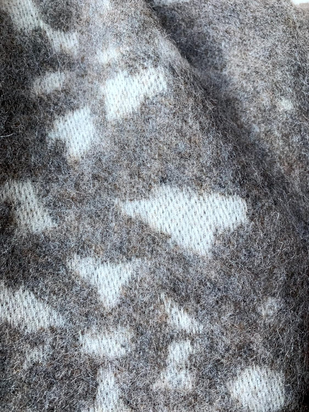 JOWOLLINA Wendedecke Wolldecke Plaid Kuscheldecke 100% Wolle 130x170 cm (Python braun Melange), Pyth