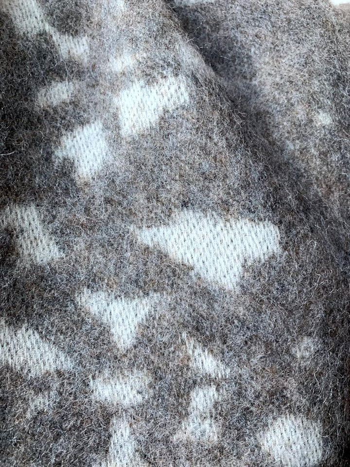 JOWOLLINA Wendedecke Wolldecke Plaid Kuscheldecke 100% Wolle 130x170 cm (Python braun Melange), Pyth